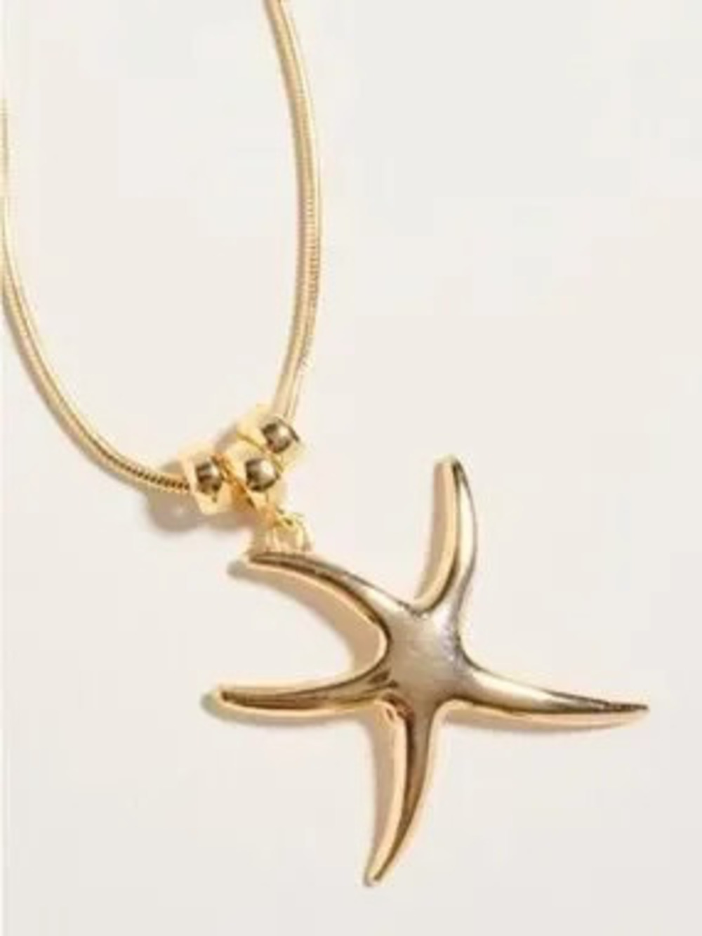 Coastal Gold Starfish Pendant Necklace (8518)